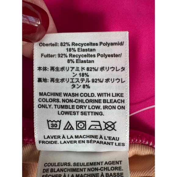 NWT J. Crew Ruched V-Neck One Piece Swimsuit Radiant Fuchsia Size 12 - Picture 9 of 11